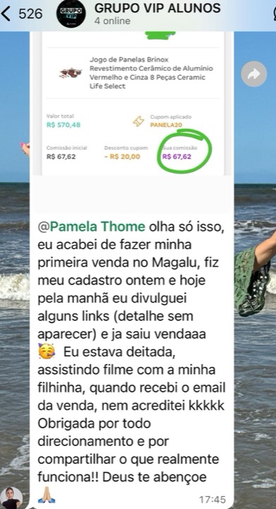Fez uma venda no dia seguinte — Mesmo começando sem experiência.
